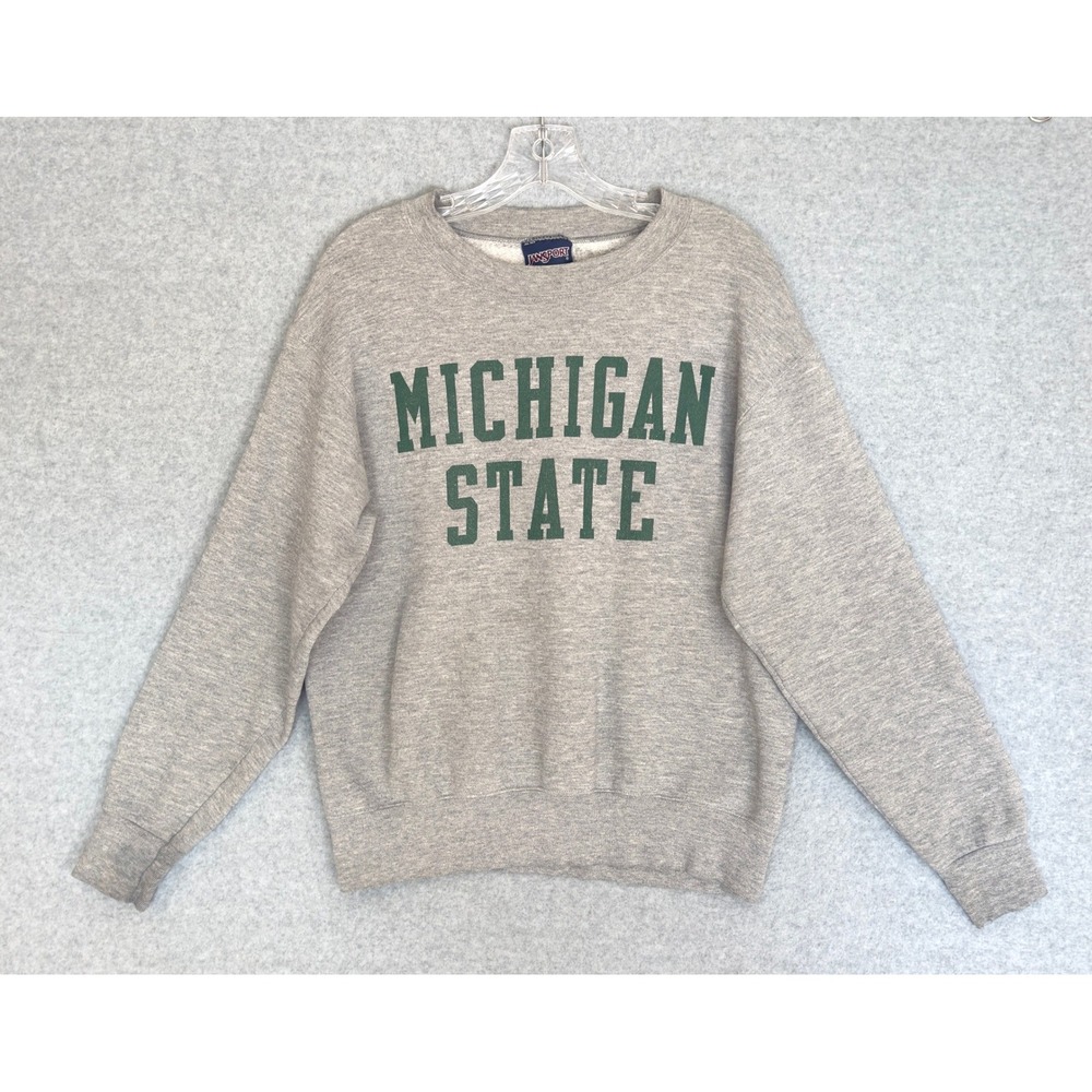 Jansport Michigan State Sweatshirt Mens Small Gray Crewneck NCAA Collegiate READ - Picture 1 of 7